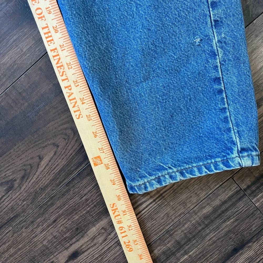 Carhartt Relaxed Fit Straight Denim Blue Jeans Work Men's Size 40x30 B113-DST